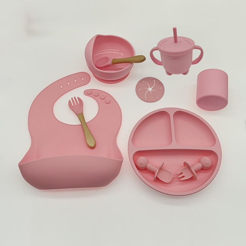 Silicone Baby Feeding Tableware for Complementary Food Learning