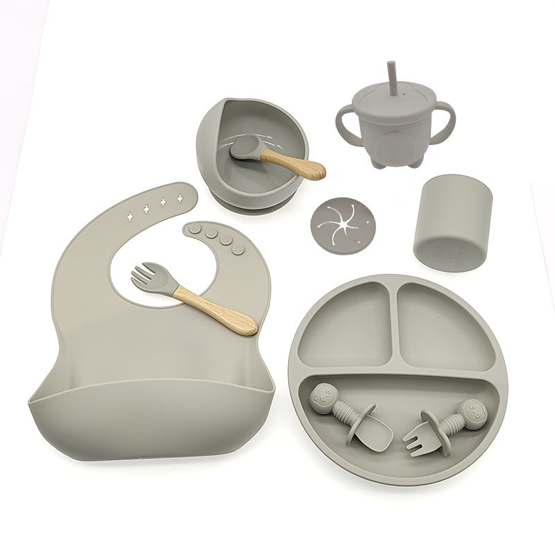 Silicone Baby Feeding Tableware for Complementary Food Learning