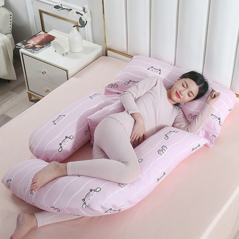 U-Shaped Maternity Waist Protection Side Sleeper Pillow for Comfort Suppor