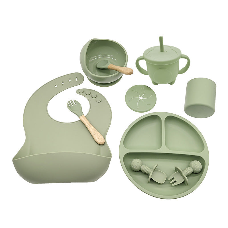 Silicone Baby Feeding Tableware for Complementary Food Learning