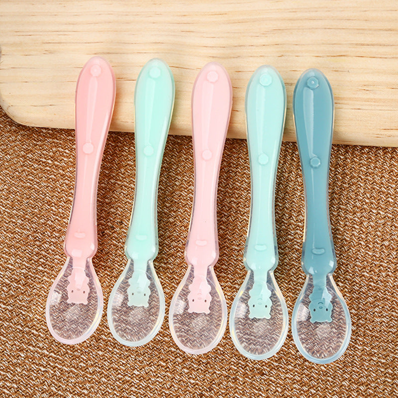 Baby Silicone Feeding Spoon For Water And Soup