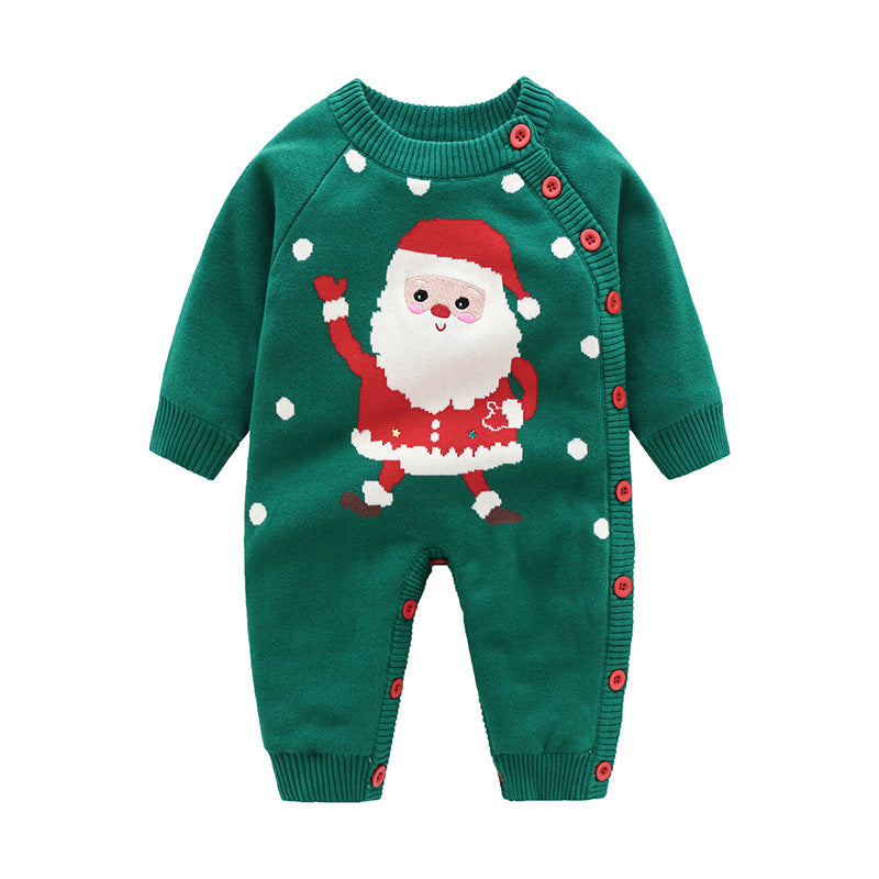 Newborn Baby Crawling Outfit With Thick Warm Harness