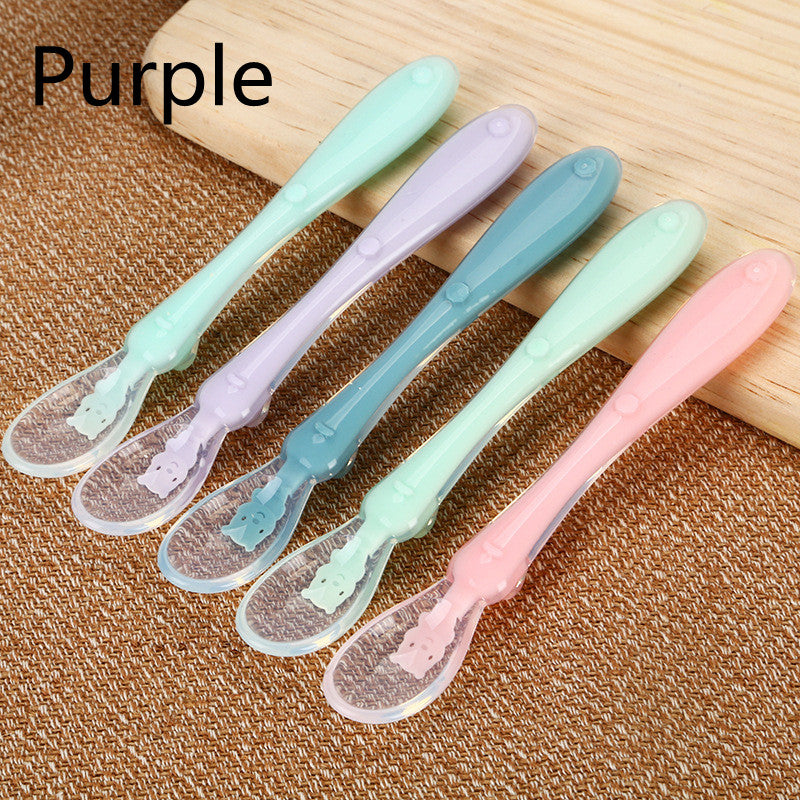 Baby Silicone Feeding Spoon For Water And Soup