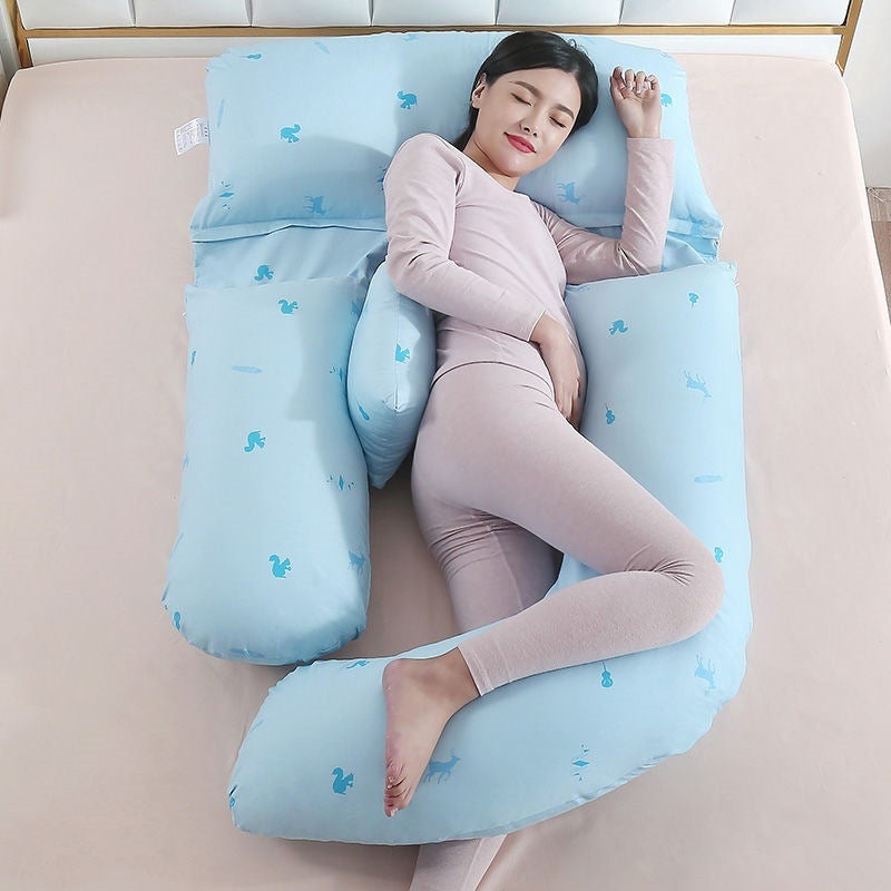 U-Shaped Maternity Waist Protection Side Sleeper Pillow for Comfort Suppor