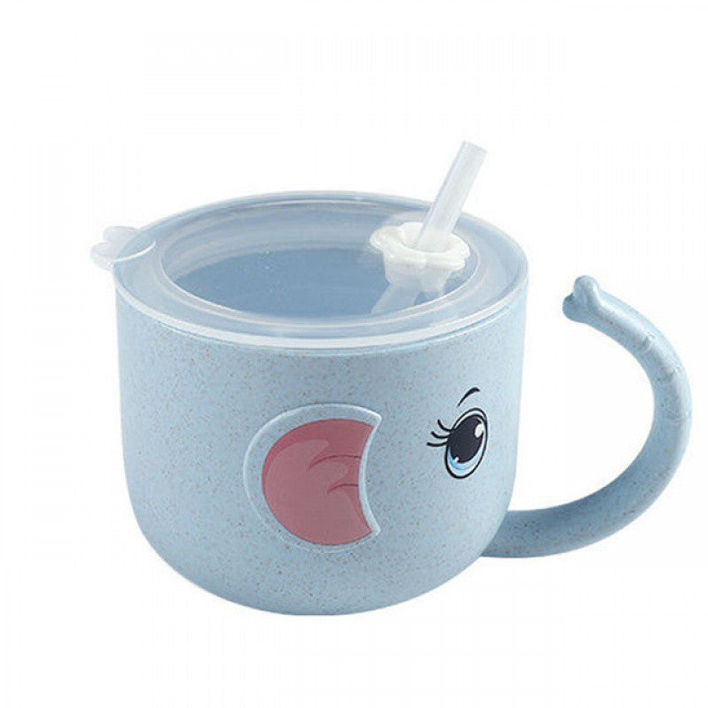 Silicone Baby Feeding Bottle with Straw Kids Drinking Mug