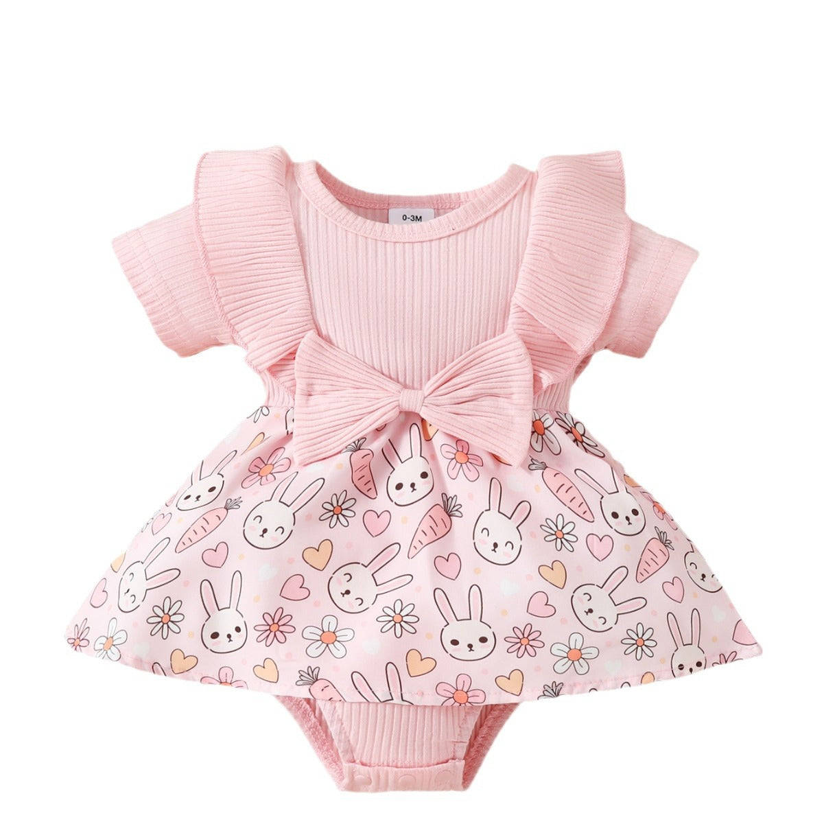 Floral Bow Baby One-Piece Triangle Romper