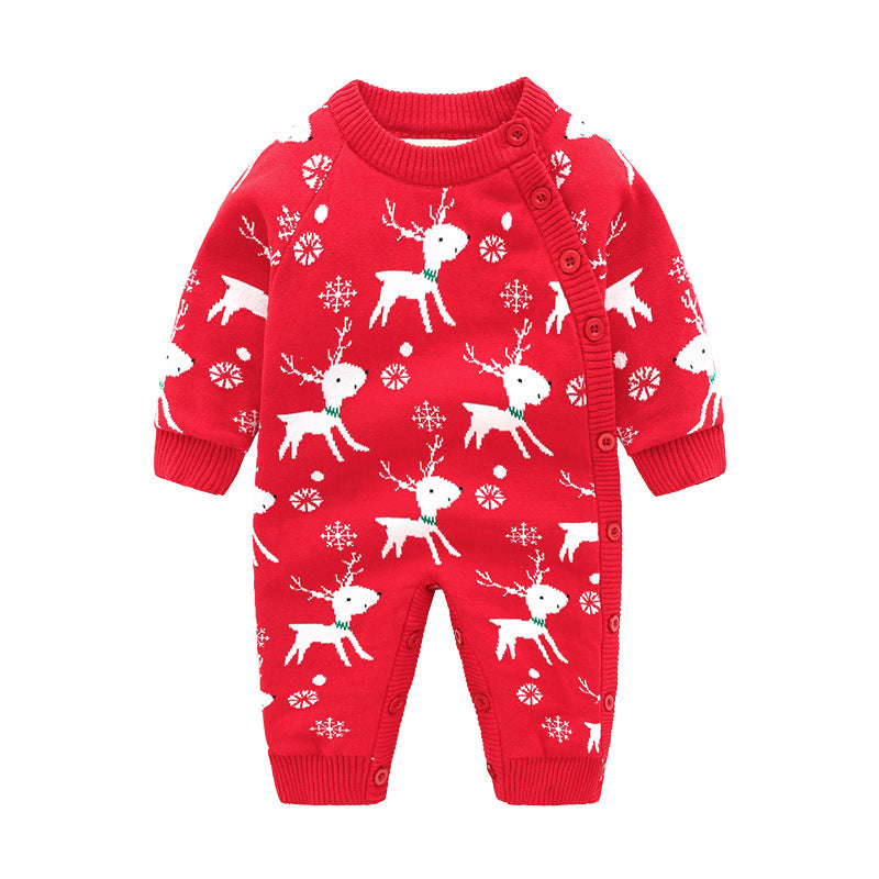 Newborn Baby Crawling Outfit With Thick Warm Harness