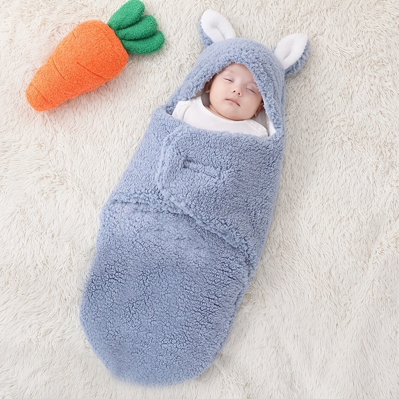 Super Soft Fleece Baby Sleeping Bag Swaddle with Head Support
