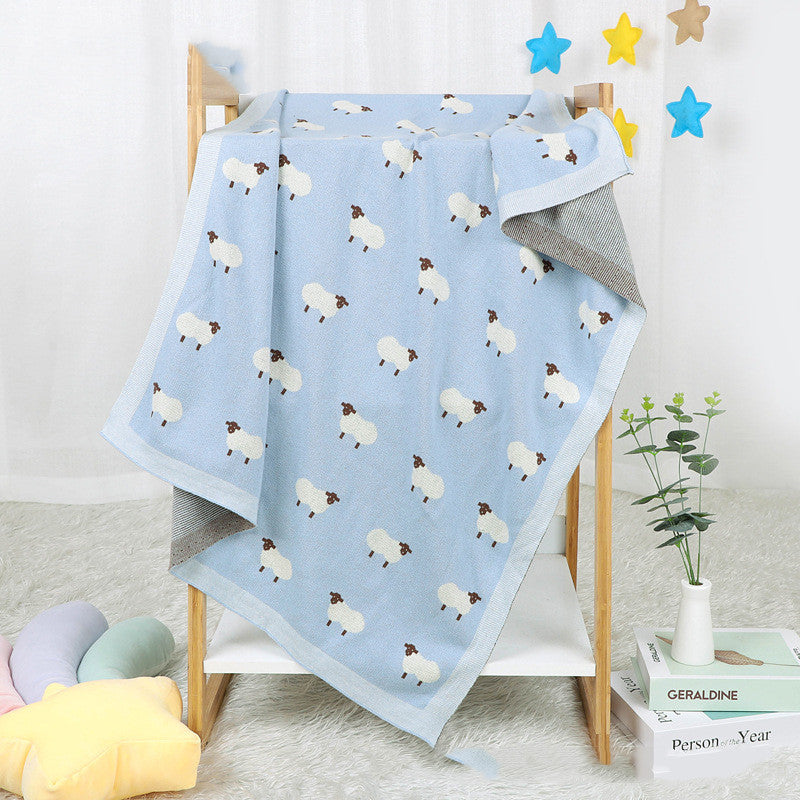 Knitted Lamb Baby Blanket Hug Soft Warm Newborn Comfort Cover