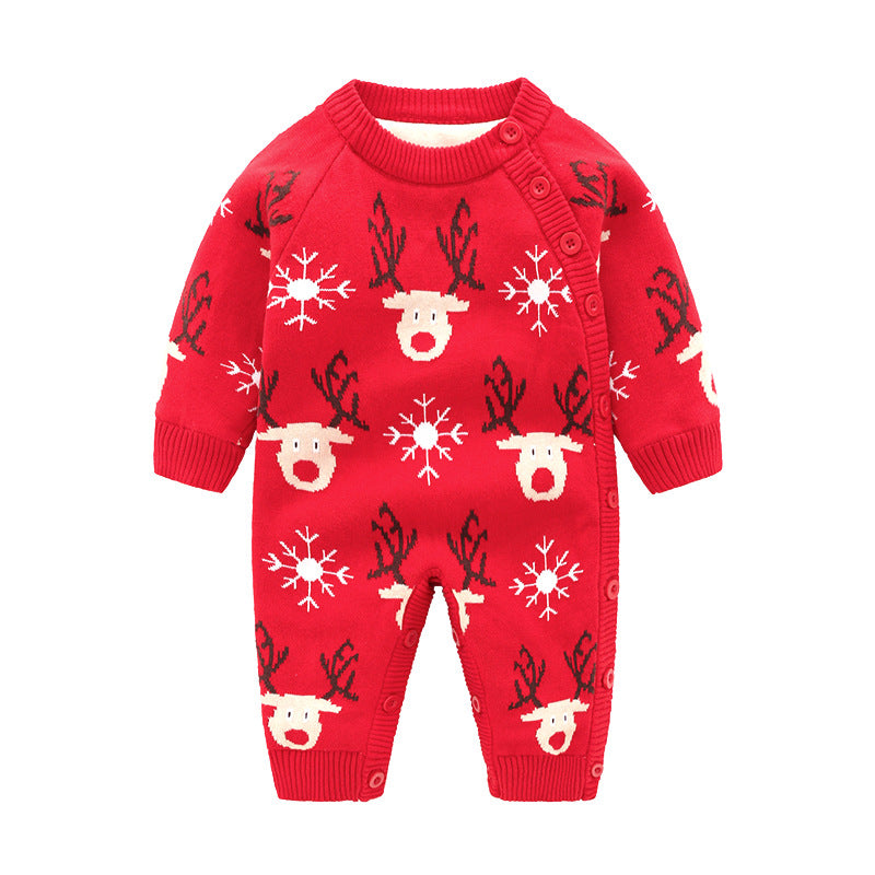 Newborn Baby Crawling Outfit With Thick Warm Harness
