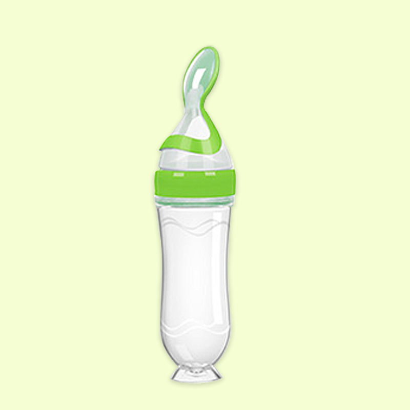 Silicone Squeeze Baby Feeding Bottle Spoon for Rice Paste Training