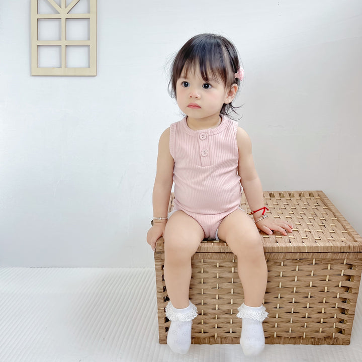 Pure Cotton Baby Girl Striped Vest Romper