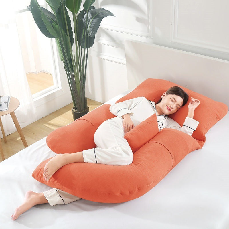 U-Shaped Maternity Waist Protection Side Sleeper Pillow for Comfort Suppor