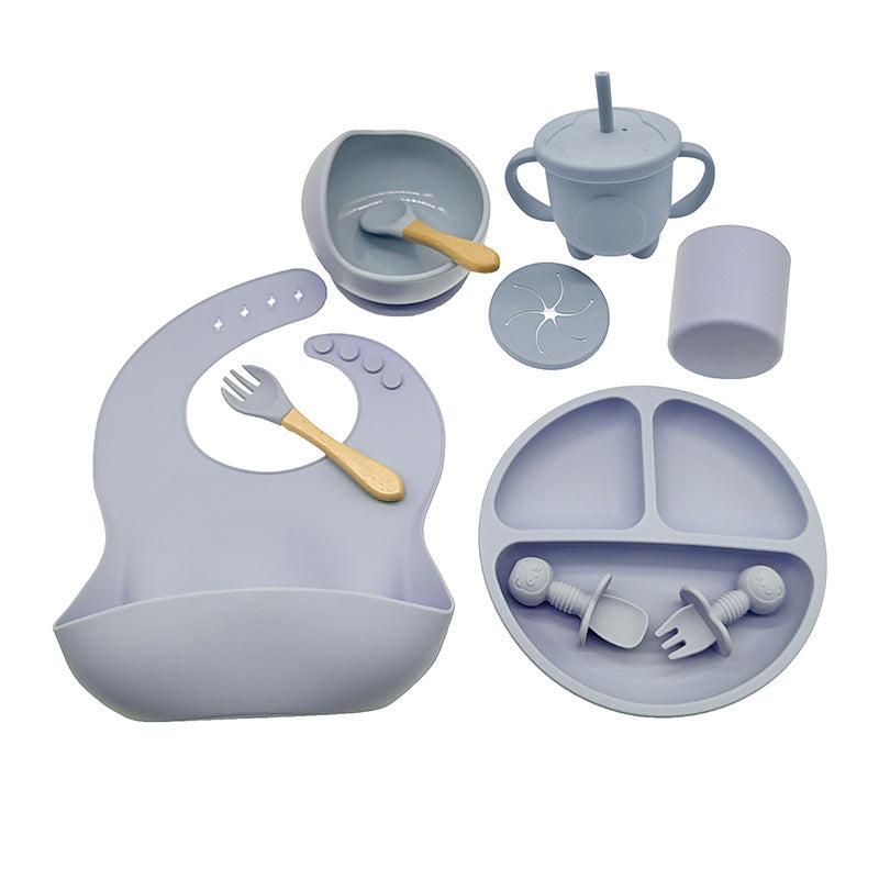 Silicone Baby Feeding Tableware for Complementary Food Learning