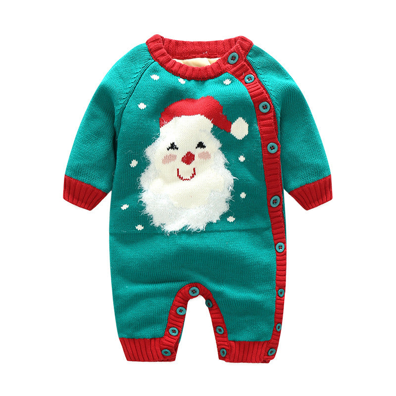 Newborn Baby Crawling Outfit With Thick Warm Harness