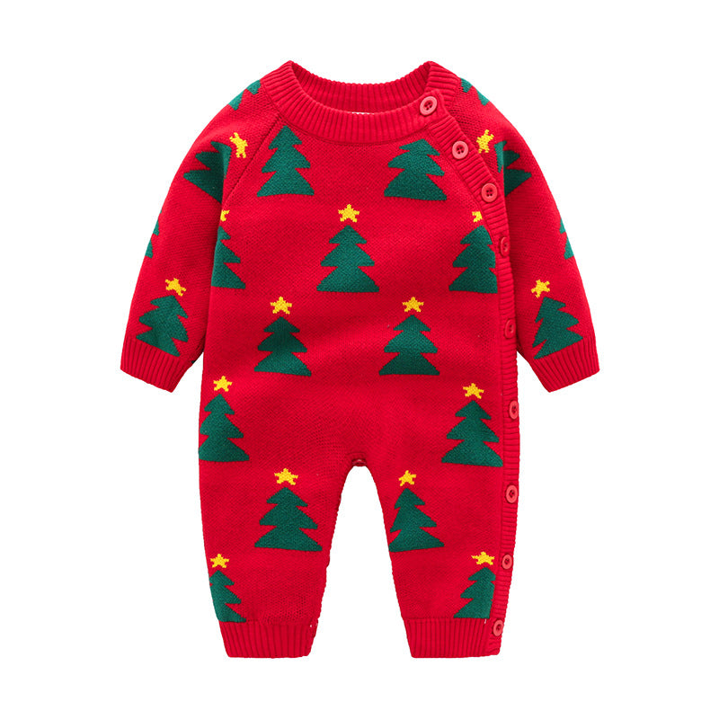 Newborn Baby Crawling Outfit With Thick Warm Harness