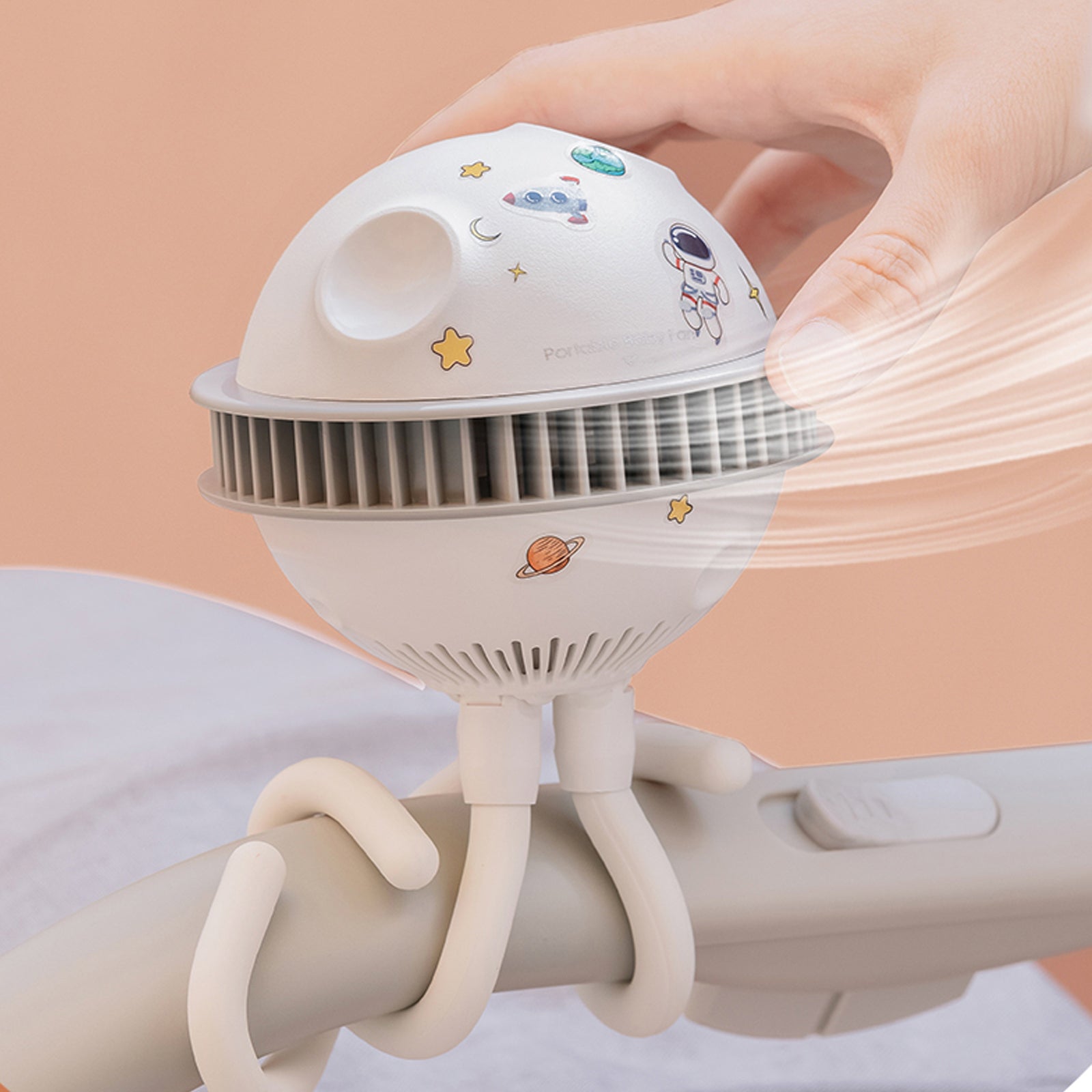 Baby Stroller Bladeless Cooling Fan for Safe Airflow
