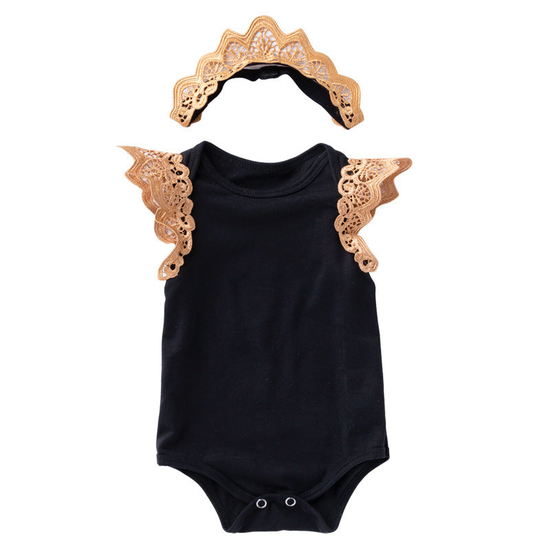 Baby Girl Sleeveless Wing Romper Jumpsuit