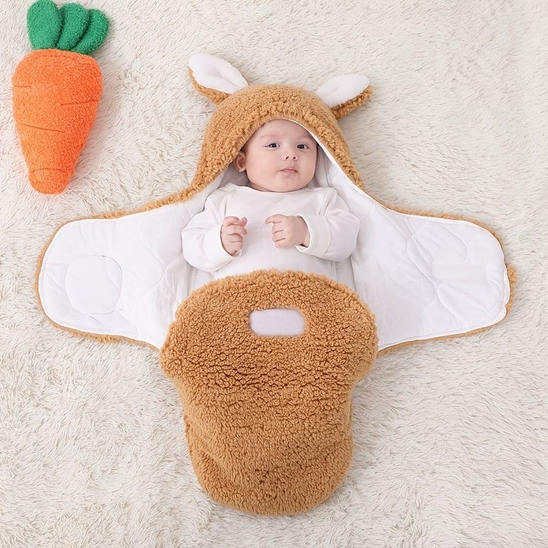 Super Soft Fleece Baby Sleeping Bag Swaddle with Head Support