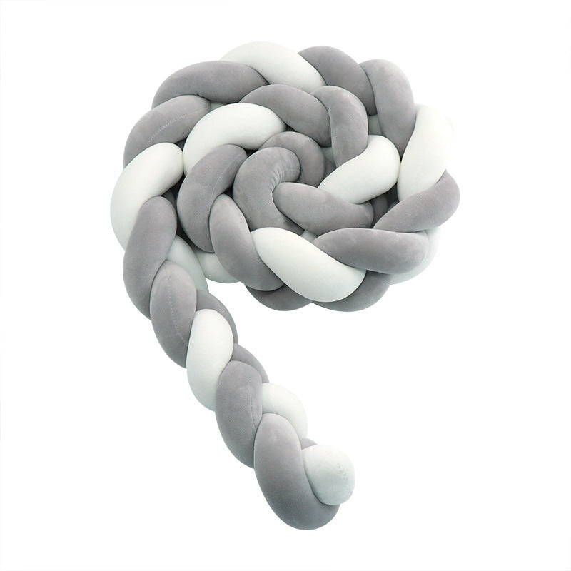Three-Strand Baby Braid Crib Bed Rail Guard Pillow