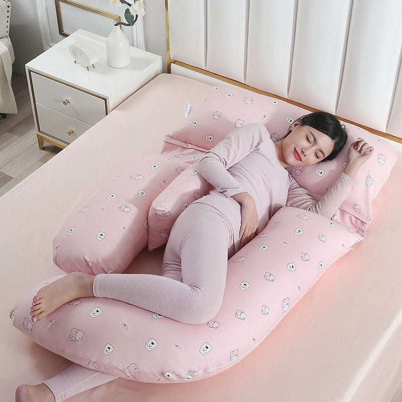 U-Shaped Maternity Waist Protection Side Sleeper Pillow for Comfort Suppor