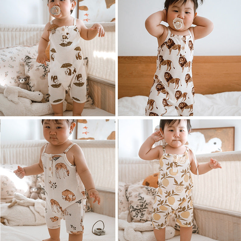 Class A Waffle Baby Jumpsuit Outing Outfit