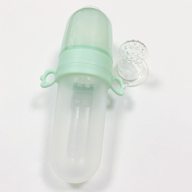 Silicone Squeeze Baby Rice Cereal Feeding Bottle with Spoon Net
