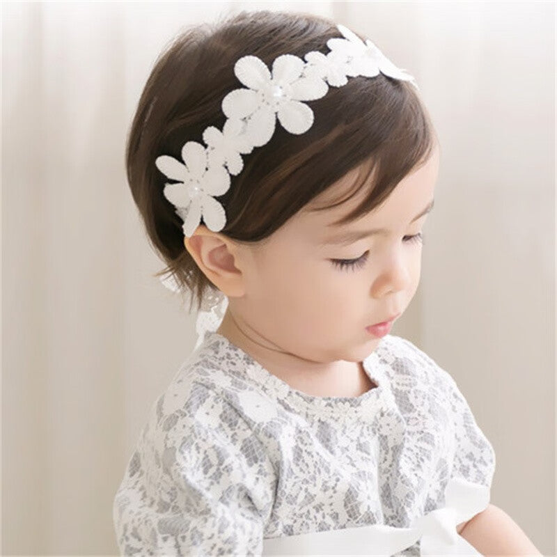 Baby Girls Bow Knot Lace Floral Headband Hair Accessories for Newborns