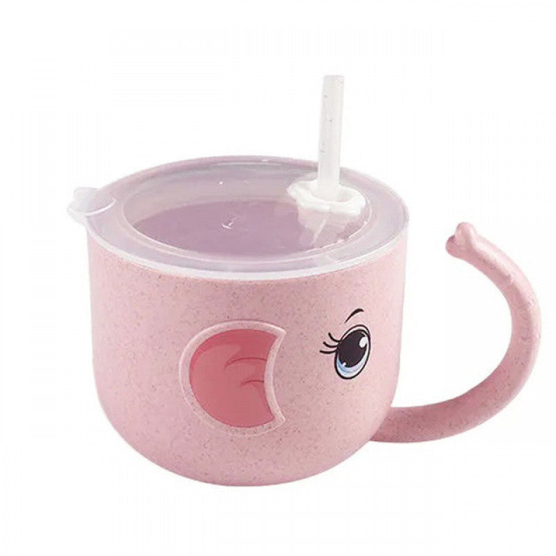 Silicone Baby Feeding Bottle with Straw Kids Drinking Mug