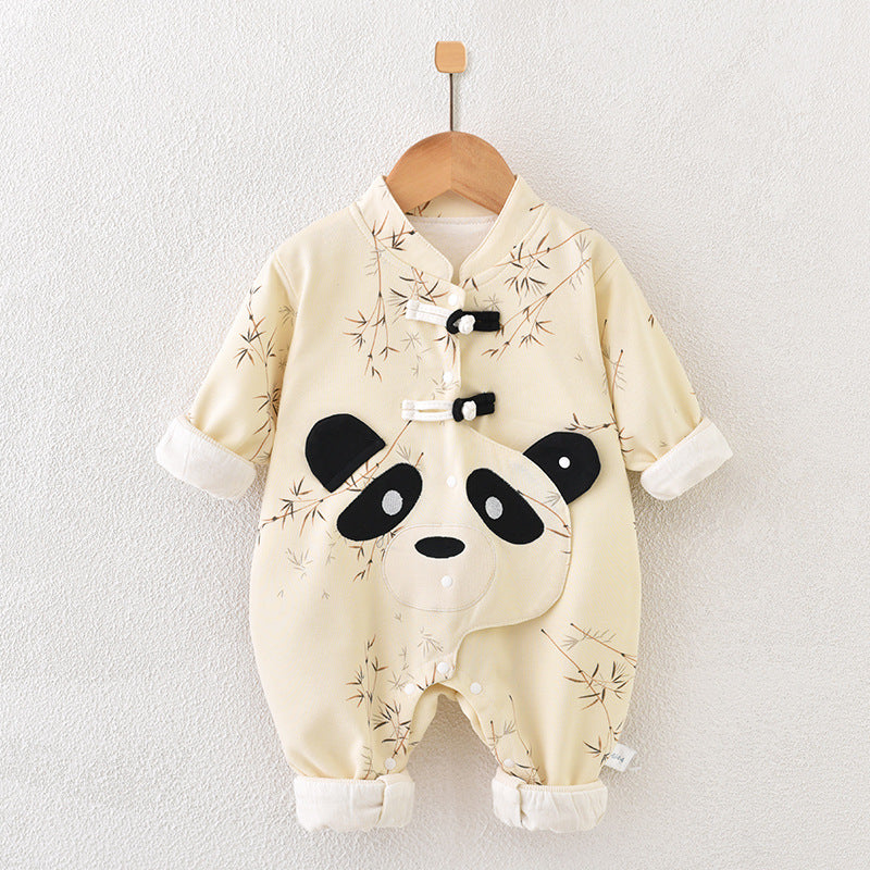 Double Layer Thickened Newborn Baby Outerwear Romper