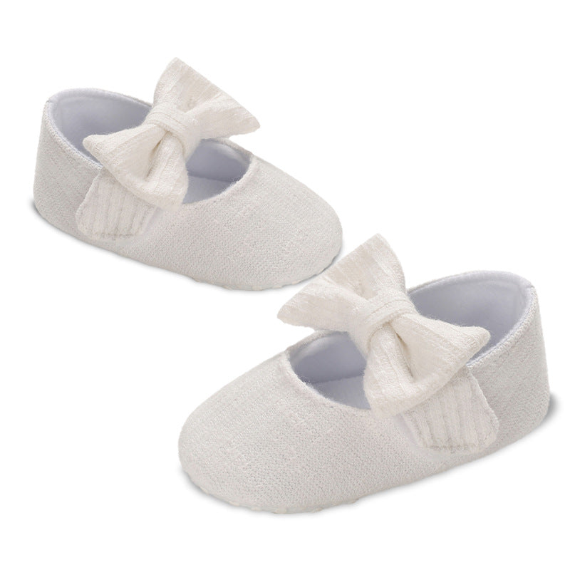 Baby Knitted Wool Bow Shoes Soft Sole Footwear