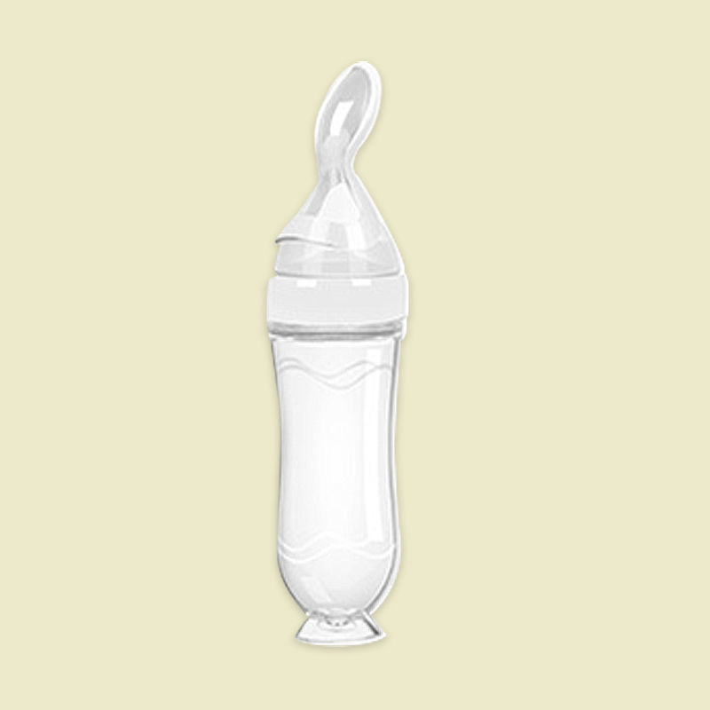 Silicone Squeeze Baby Feeding Bottle Spoon for Rice Paste Training