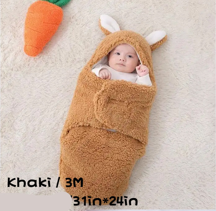 Super Soft Fleece Baby Sleeping Bag Swaddle with Head Support