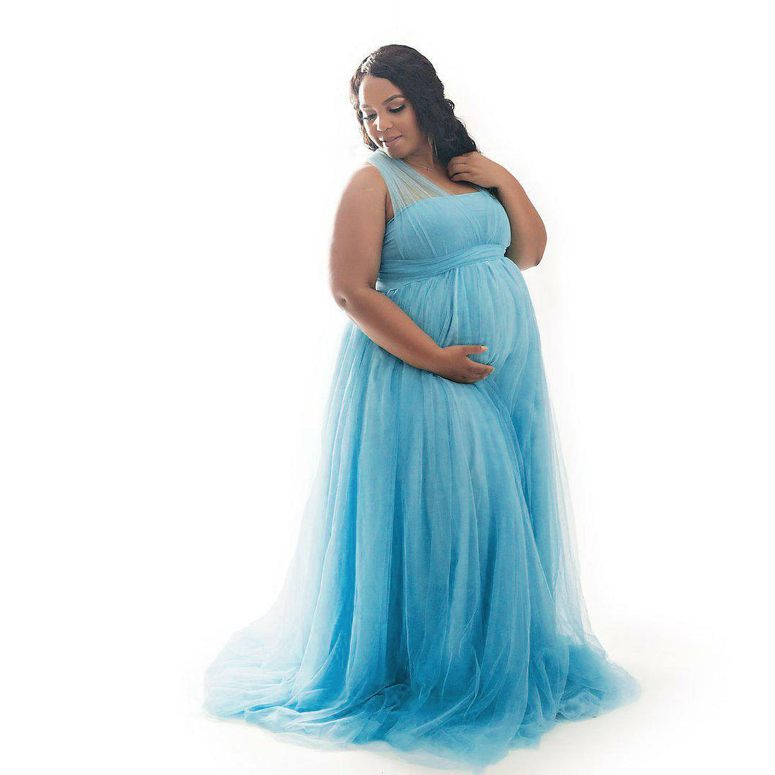Net Gauze Bandage Maternity Dress for Comfortable Pregnancy Wear