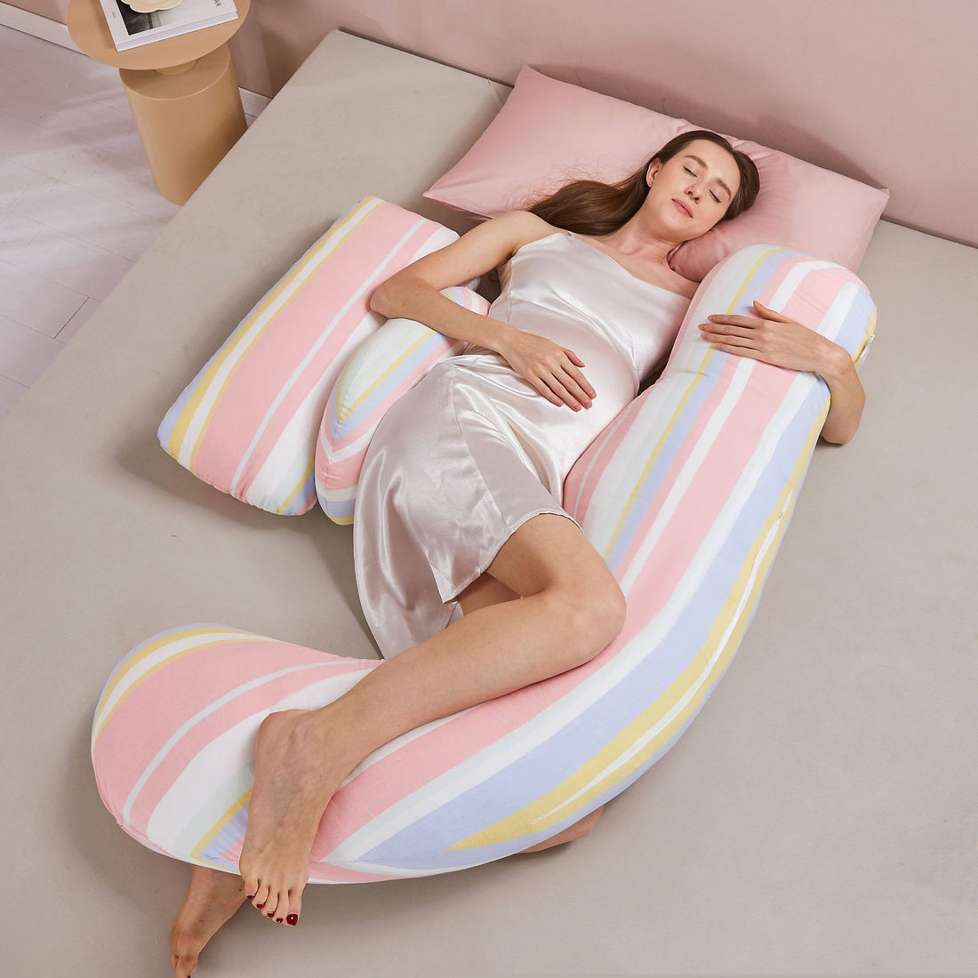 Summer Tencel Maternity Lumbar Side Sleeping Pillow for Comfort Support